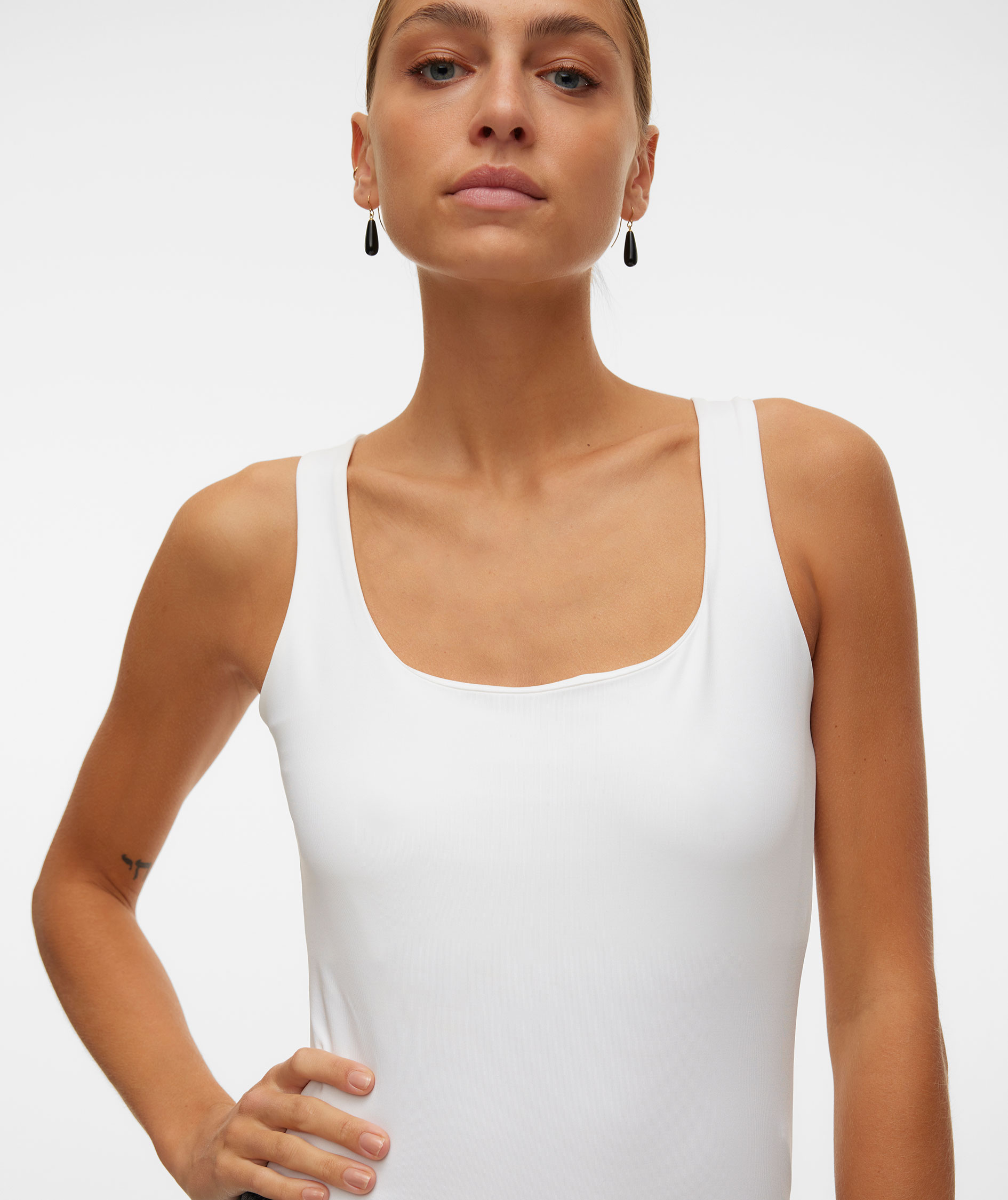 Vero Moda VMMILLION SQUARE 2-way topp dam, Bright White, large image number 4