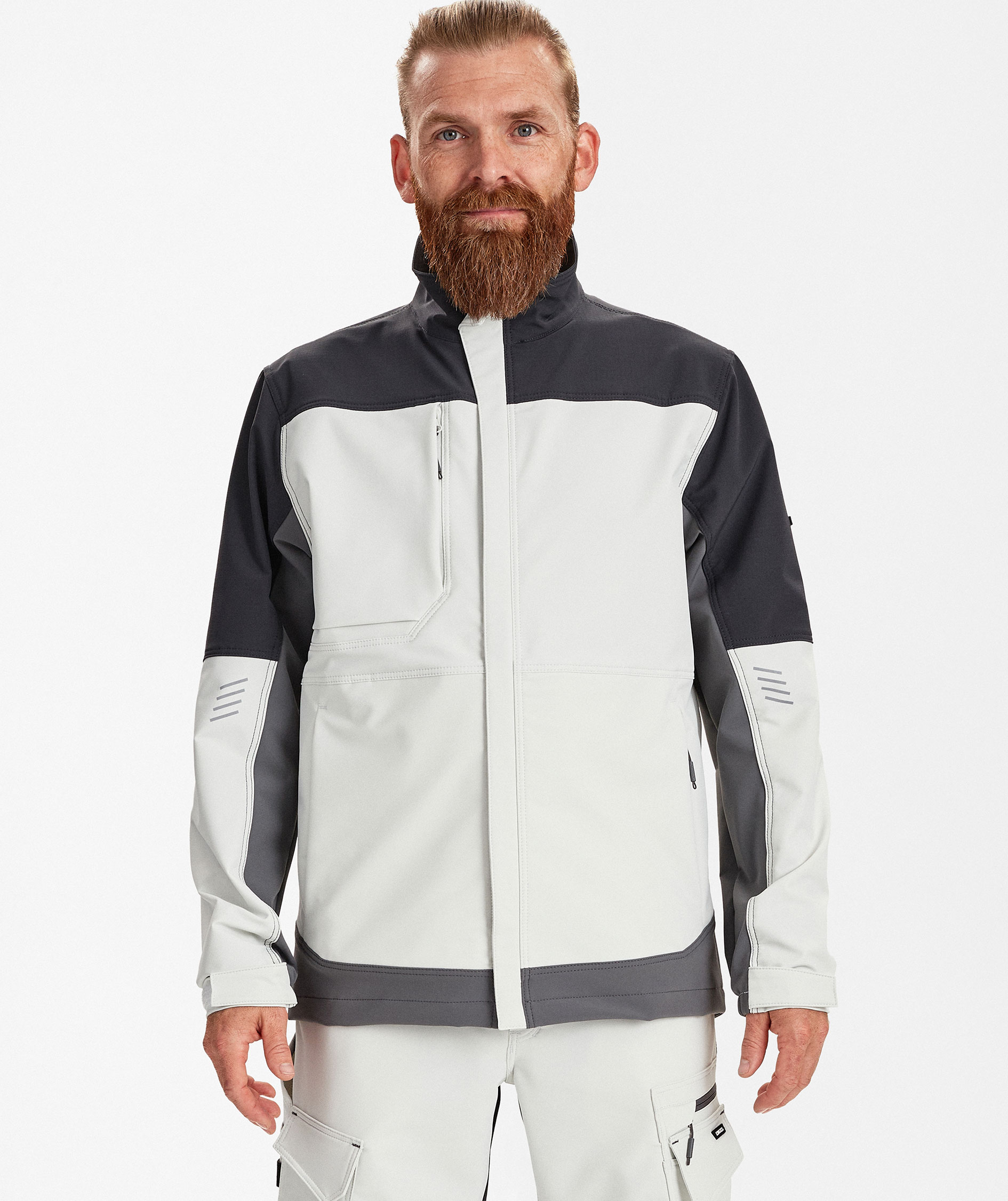 Engel Entire arbejdsjakke full stretch, Bone White/Anthracite Grey, large image number 1