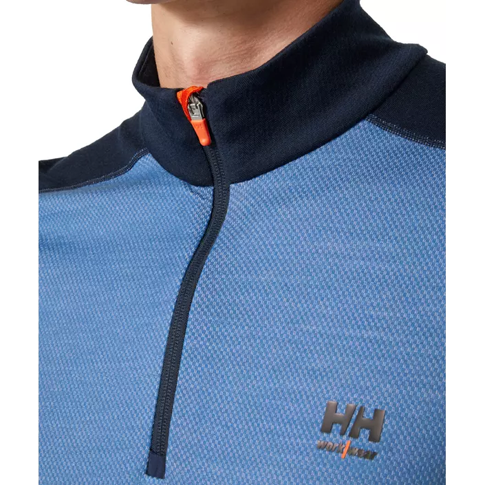Helly Hansen Lifa Marino Half-Zip Thermounterhemd mit Merinowolle, Navy/Stone blue, large image number 4