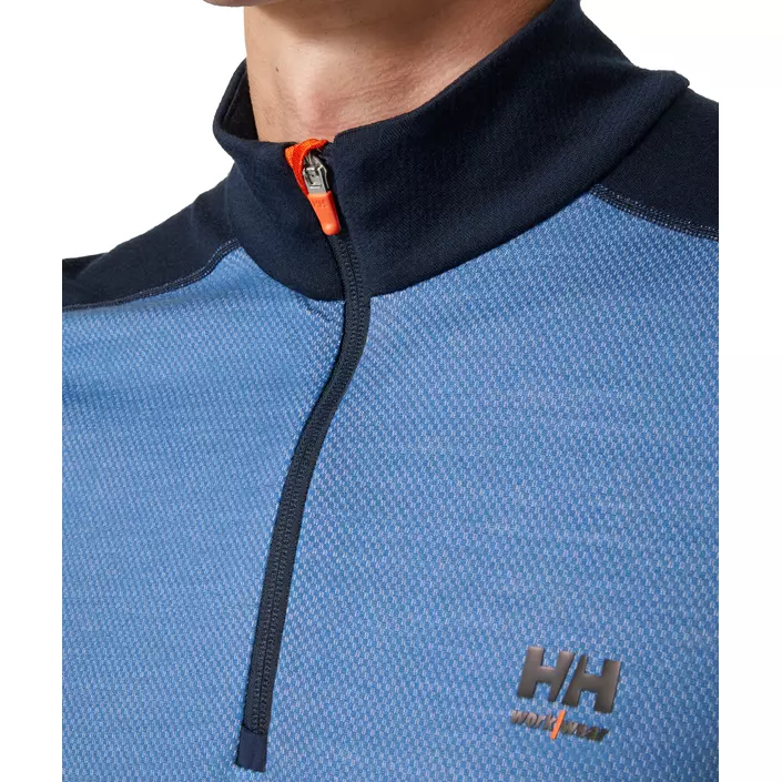 Helly Hansen Lifa Marino Half-Zip Thermounterhemd mit Merinowolle, Navy/Stone blue, large image number 4