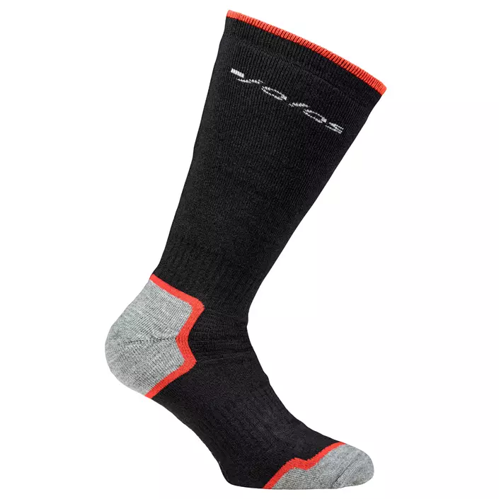 Jalas lange ekstra varme sokker med merinould, Sort/Rød, large image number 0