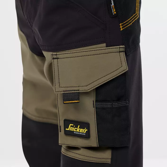 Snickers AllroundWork håndværkerbukser 7575 til børn full stretch, Khaki Green/Black, large image number 8