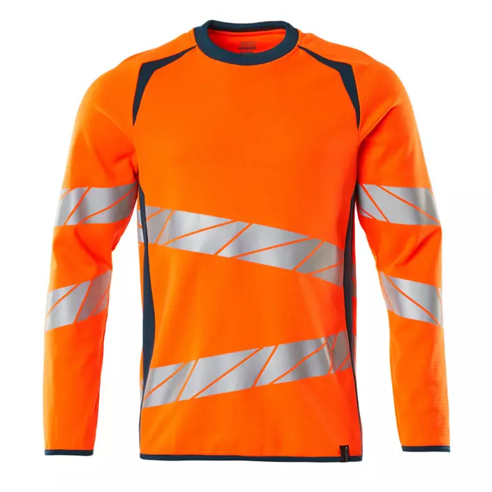 Mascot Accelerate Safe Sweatshirt, Hi-Vis Orange/Dunkelpetroleum, large image number 0