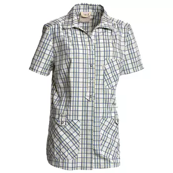 Nybo Workwear Joy short-sleeved women's shirt, Beige/Blue/Lime