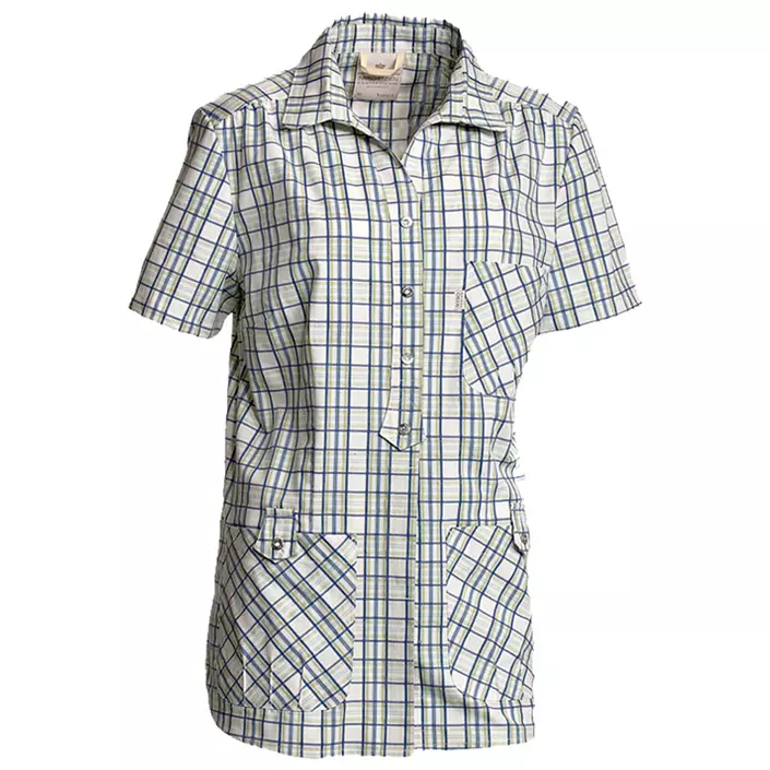 Nybo Workwear Joy kurzärmeliges Damenhemd, Beige/Blau/Lime, large image number 0