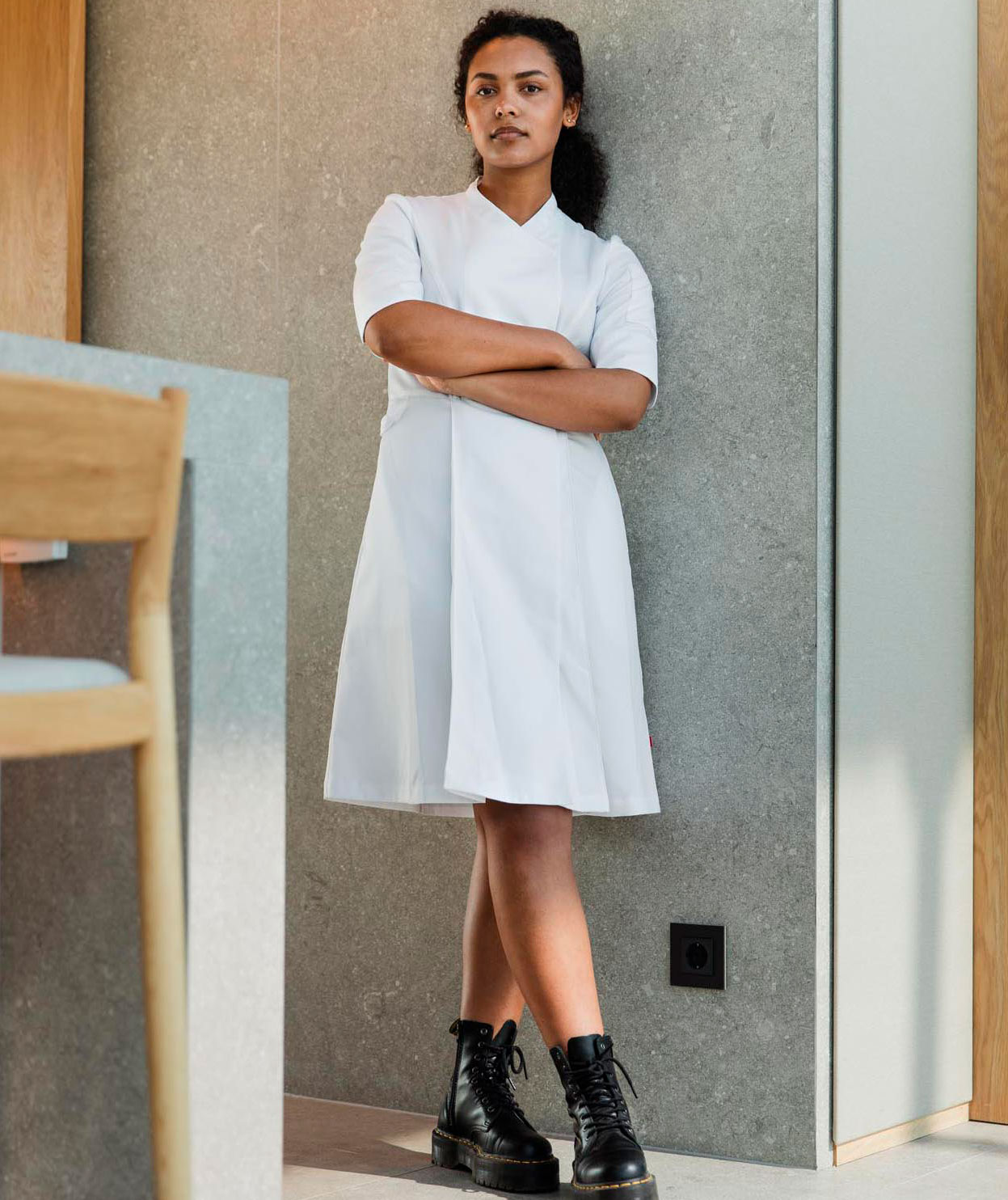 Segers 2504 stretch women's dress, White, large image number 1