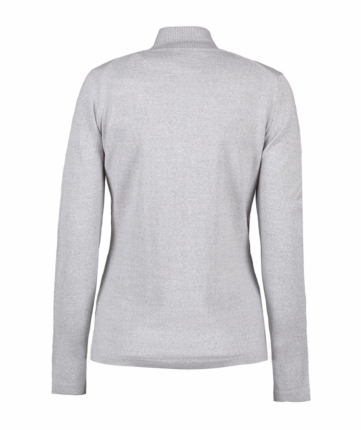 Seven Seas women's knitted cardigan with merino wool, Light grey melange/Anthracite melane, large image number 1