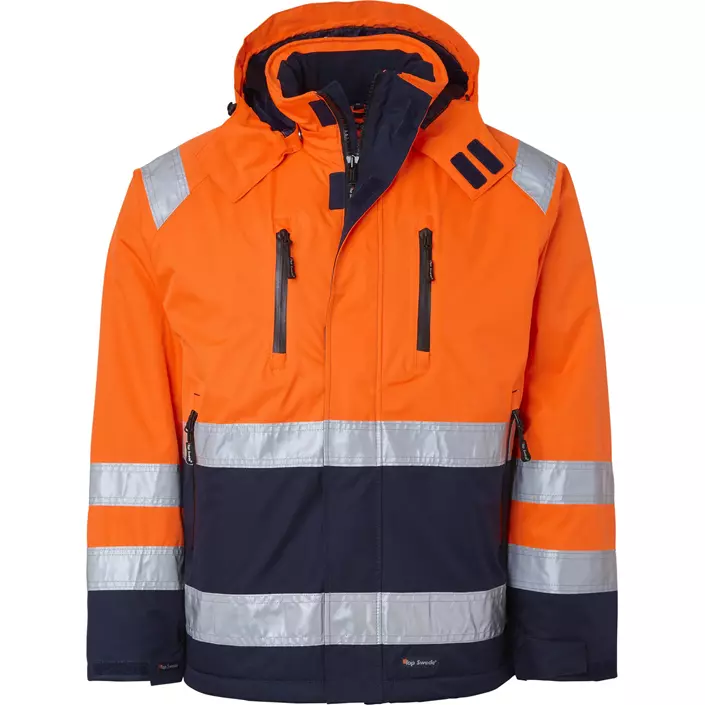 Top Swede winter jacket 122, Hi-Vis Orange/Navy, large image number 0
