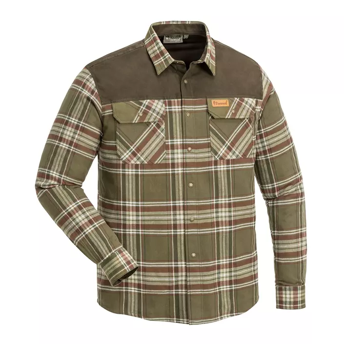 Pinewood Douglas fodrat skogsarbetare skjorta, Suede Brown/Light Khaki, large image number 0
