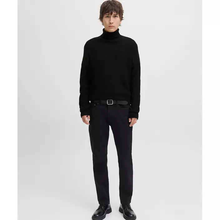 Jack & Jones JJROY stickad polotröja, Black, large image number 1