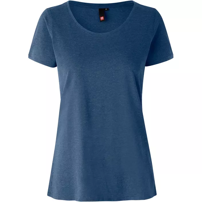 ID dame O-hals T-shirt, Blå Melange, large image number 0