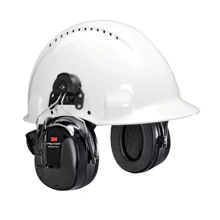 Peltor Worktunes ™ Pro hörselkåpor med FM radio till hjälmmontering, Svart, Svart, large image number 0
