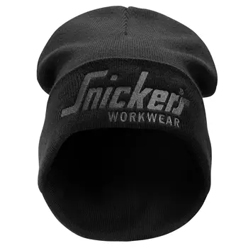 Snickers beanie with logo, Black/Charcoal