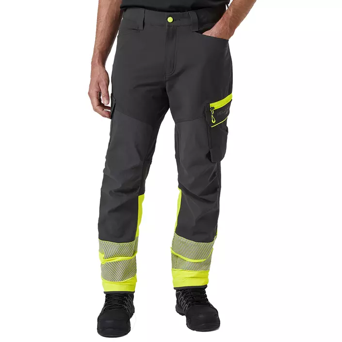 Helly Hansen ICU BRZ servicebukse full stretch, Ebony/Hi-Vis Gul, large image number 1