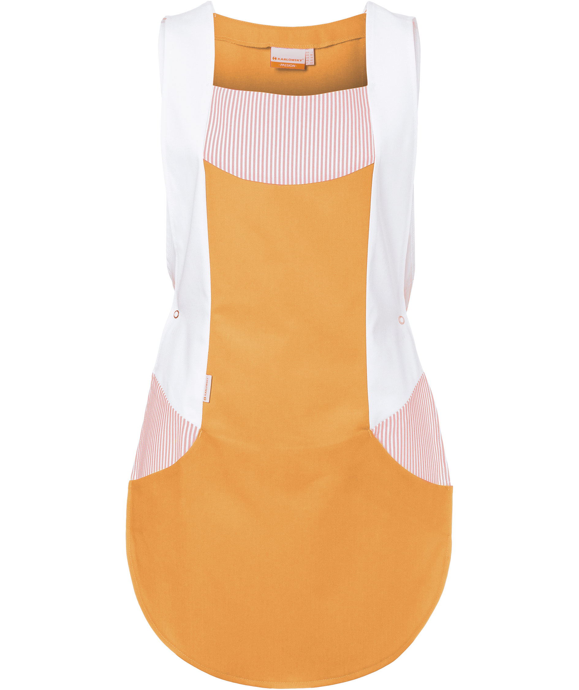 Karlowsky Laila women's sandwich apron, Ochre/white, large image number 0