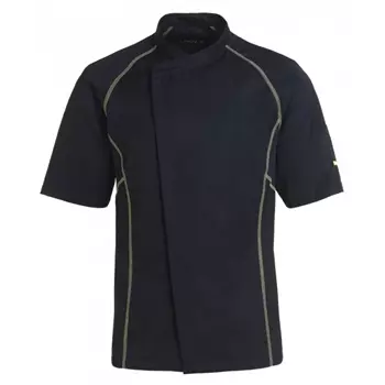 Kentaur short-sleeved  chefs-/server jacket, Black/Lime Green