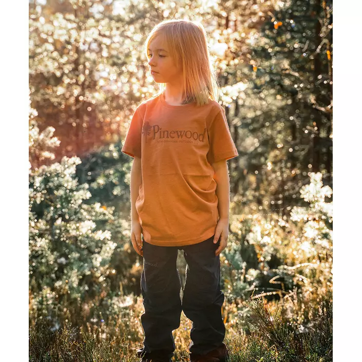 Pinewood Outdoor Life T-shirt til børn, Lys Terracotta, large image number 3