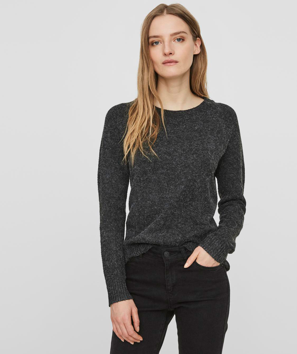 Vero Moda VMDOFFY dame striktr&oslash;je, Black melange