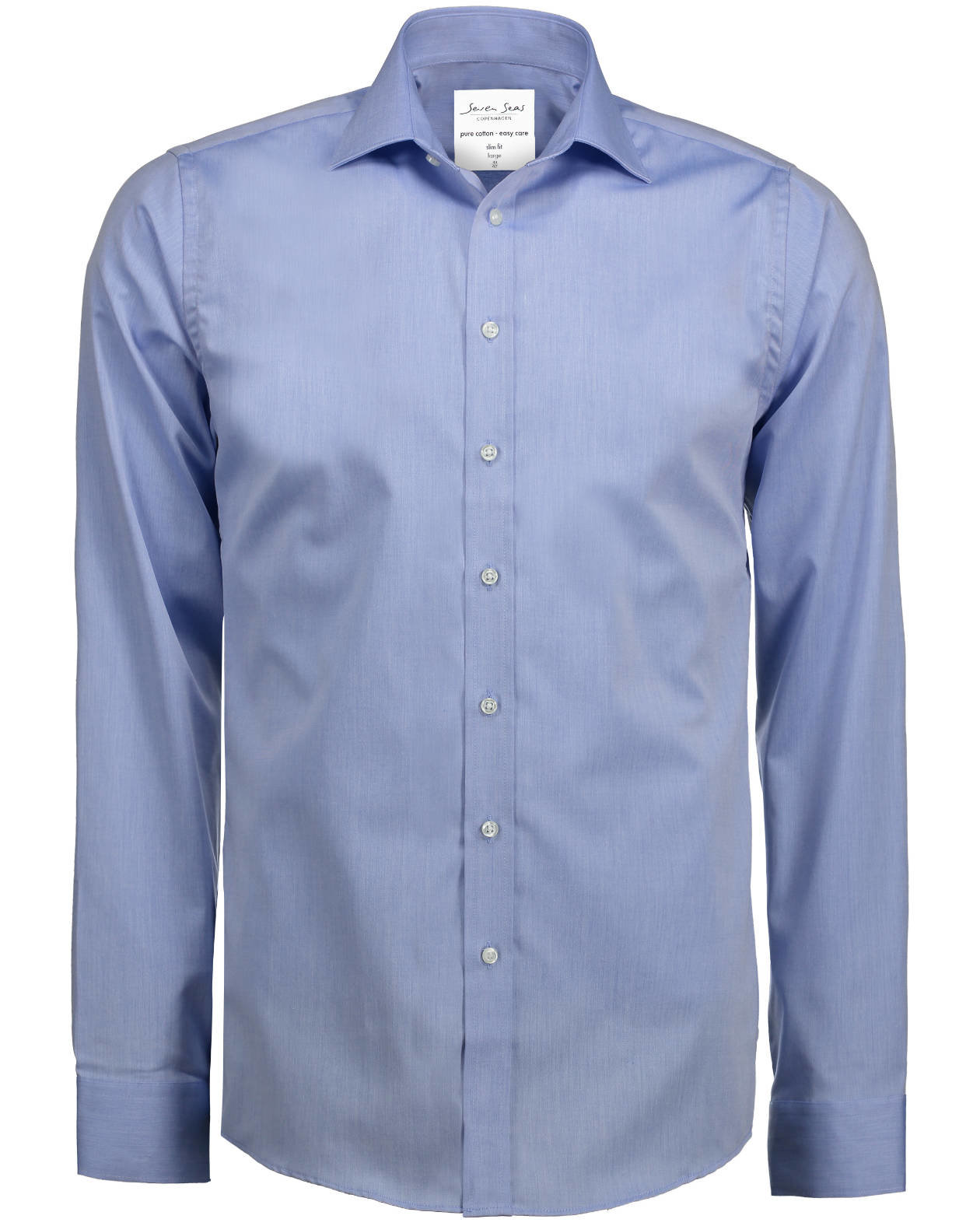 Seven Seas Fine Twill Slim fit shirt, Light Blue, Light Blue, swatch