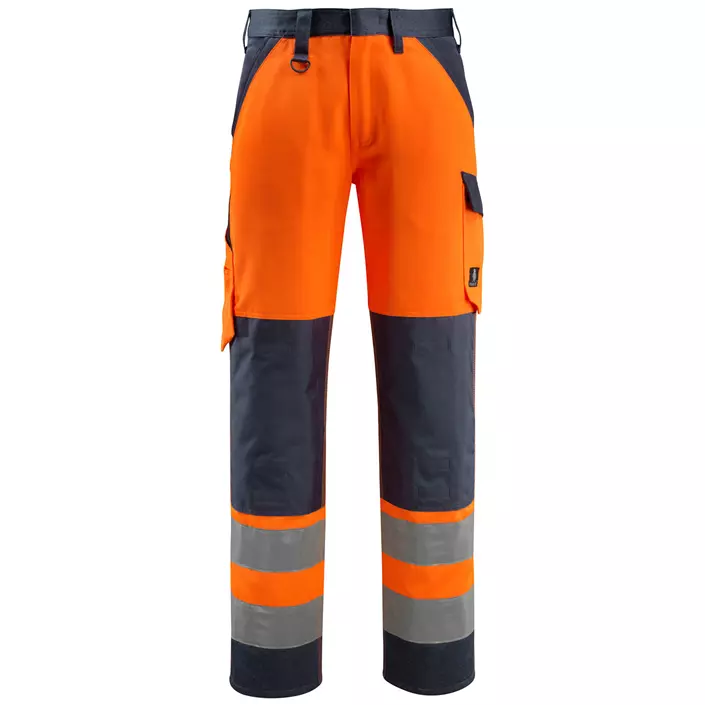 Mascot Safe Light Maitland work trousers, Hi-Vis Orange/Dark Marine, large image number 0
