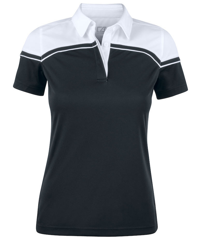 Cutter & Buck Seabeck dame polo T-shirt, Sort/Hvid, Sort/Hvid, swatch