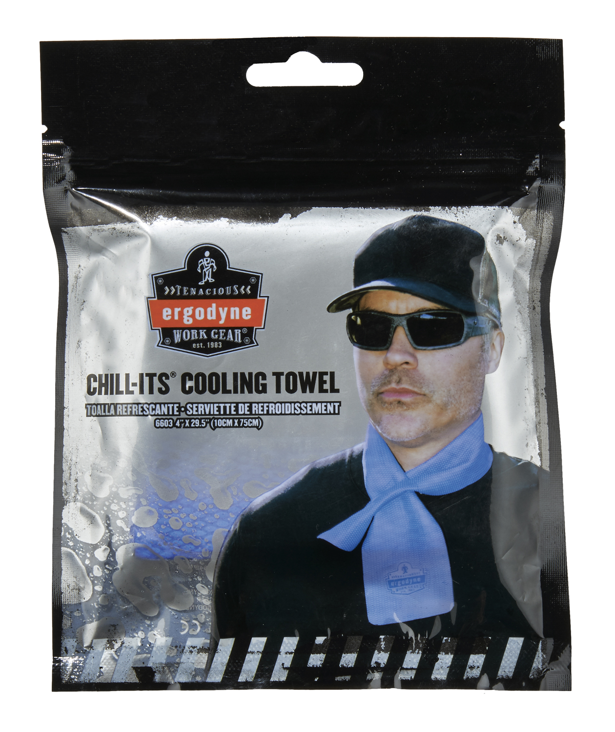 Ergodyne Chill-Its 6603 cooling scarf, Blue, Blue, large image number 2