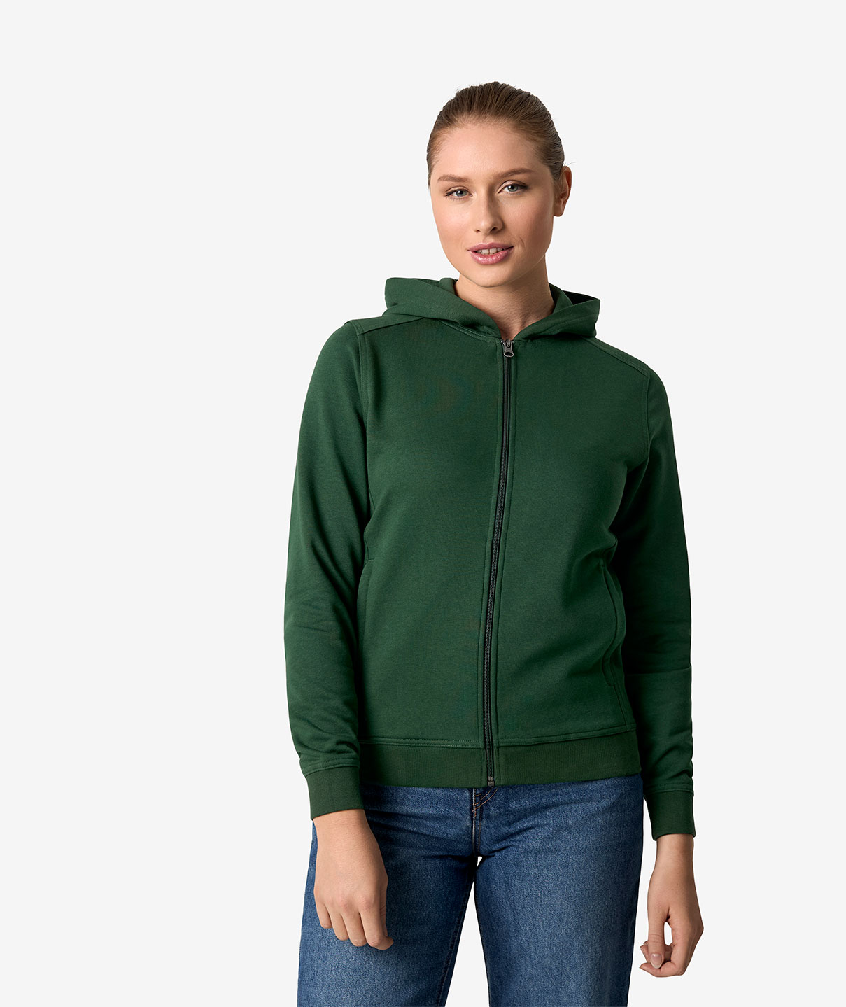 ID Pro Wear Care women's hoodie with zipper, Bottle Green