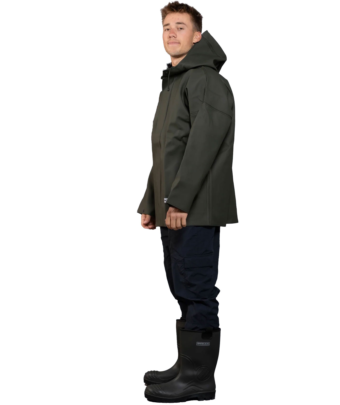 Ocean&nbsp;Weather Heavy PVC regnjakke, Olivengr&oslash;n, large image number 2