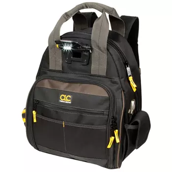 CLC Work Gear L255 tool backpack with LED light, Black/Brown