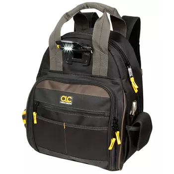 CLC Work Gear L255 tool backpack with LED light, Black/Brown