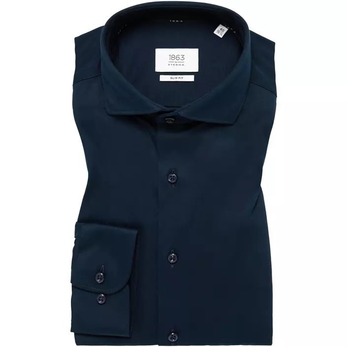 Eterna Soft Tailoring Jersey Slim fit, Navy, large image number 4