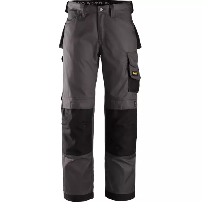 Snickers work trousers DuraTwill 3312, Grey Melange/Black, large image number 0