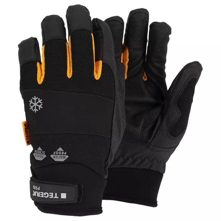 Tegera Pro 9133 vinter arbejdshandsker, Sort/grå/orange, large image number 0