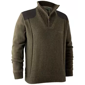 Deerhunter Carlisle knitted sweater with half-zip, Cypress