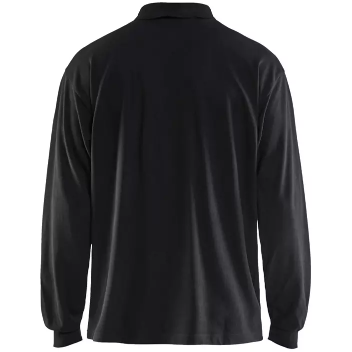 Blåkläder Anti-Flame long-sleeved polo shirt, Black, large image number 1