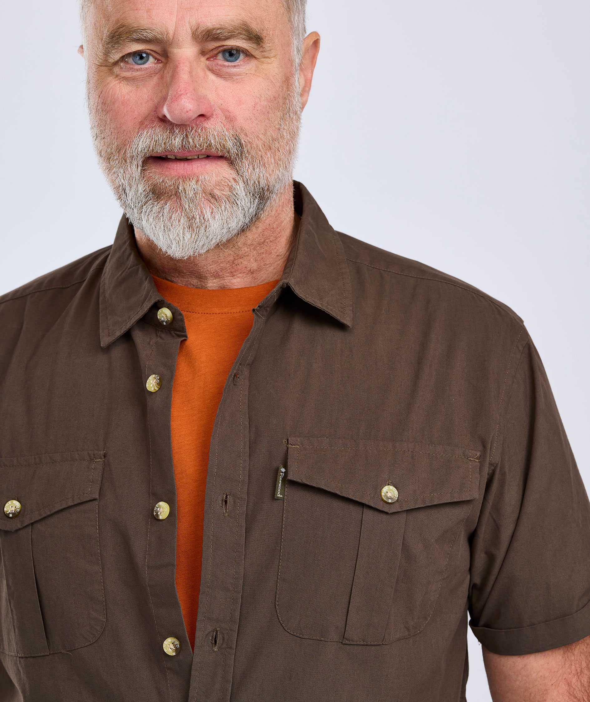 Pinewood Safari kort&aelig;rmet skjorte, Dark Olive, large image number 5