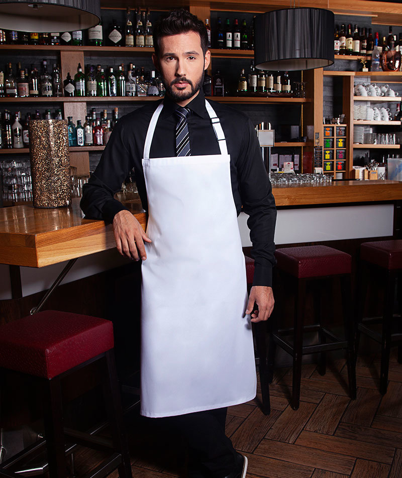 Karlowsky Basic bib apron, White, White, large image number 1
