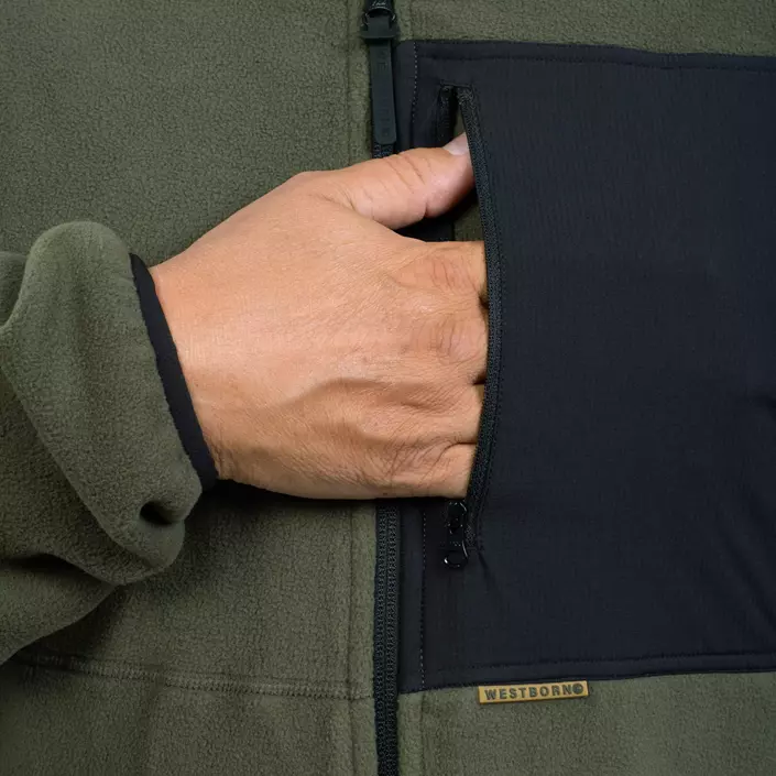 Westborn microfleece jakke, Dusty Olive, large image number 6