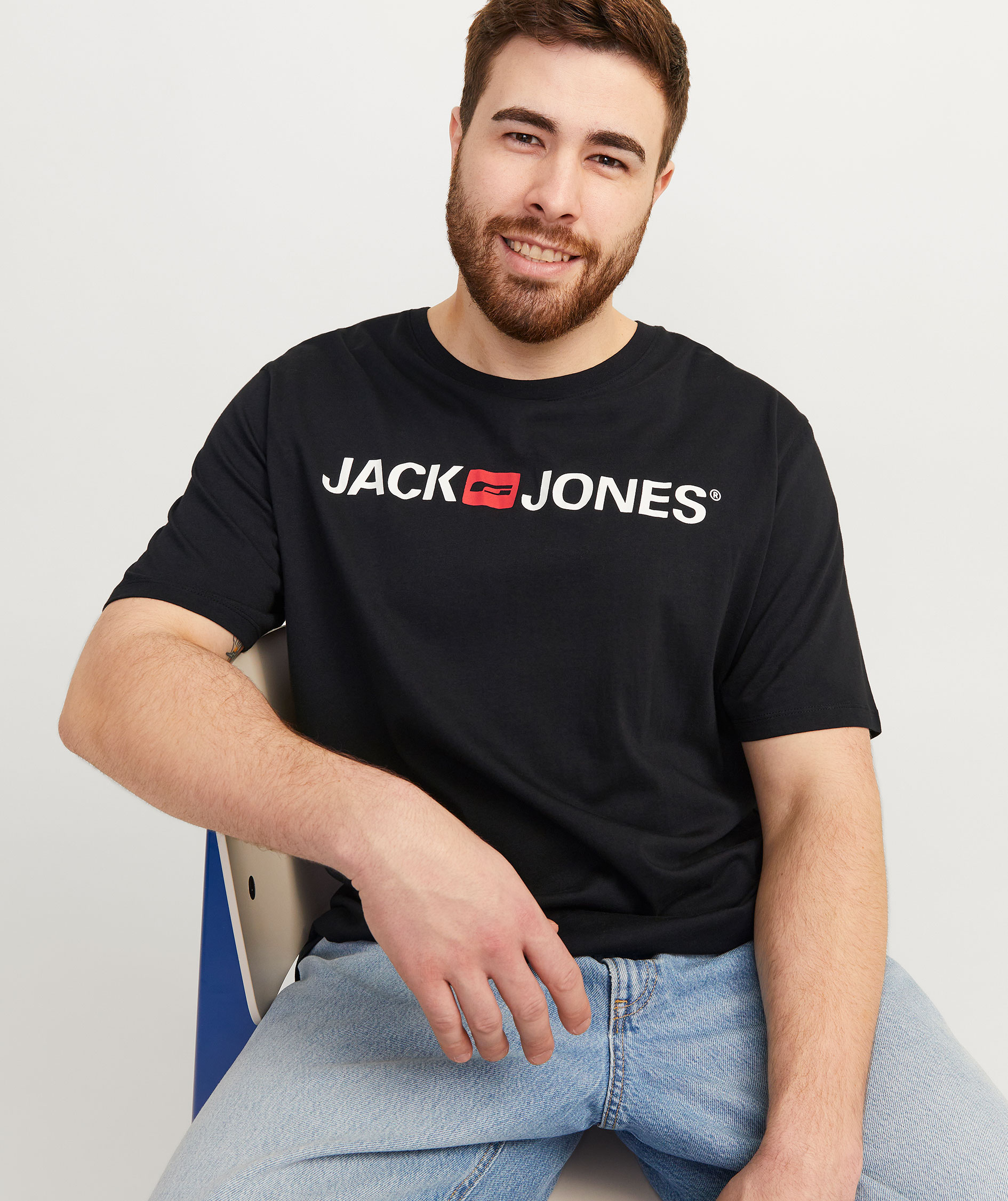 Jack & Jones Plus JJECORP LOGO T-shirt, Black, large image number 6