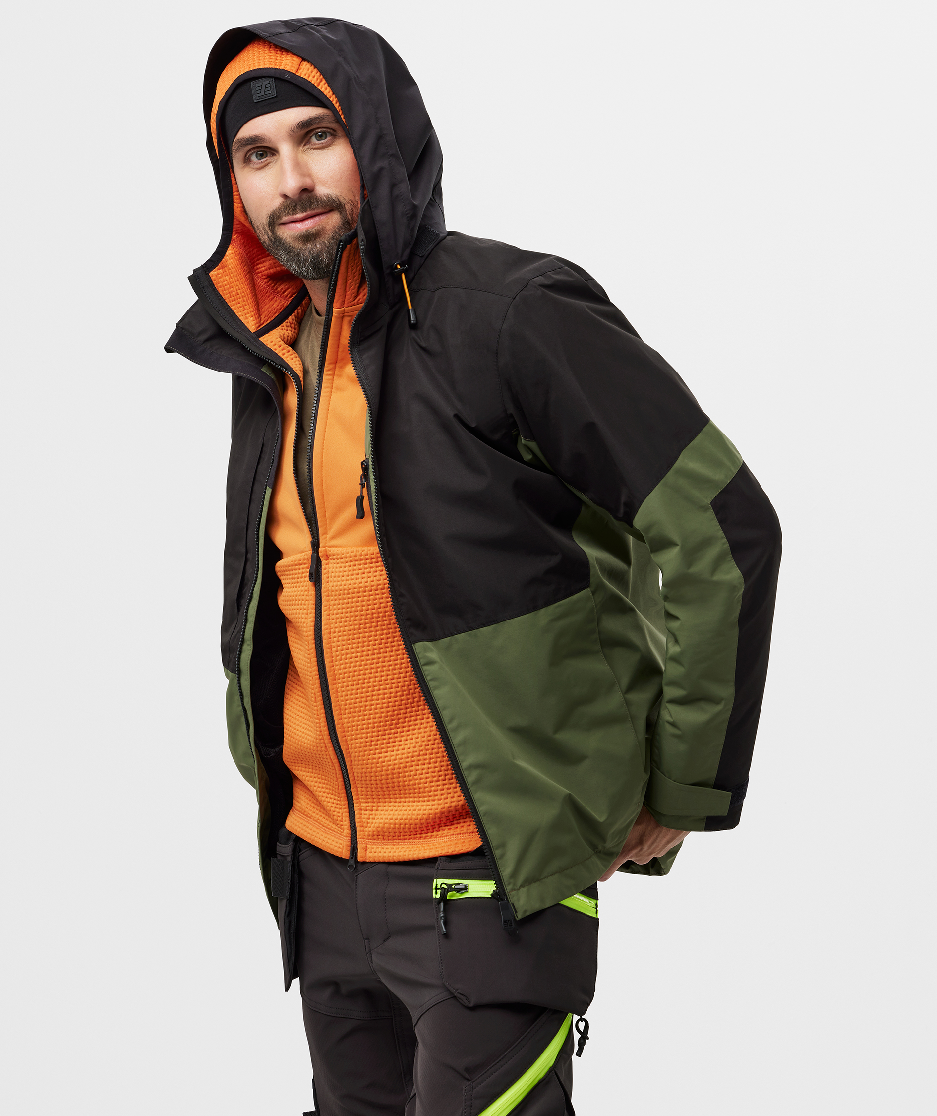 Snickers AllroundWork skalljakke 1304, Khaki Green/Black, large image number 6