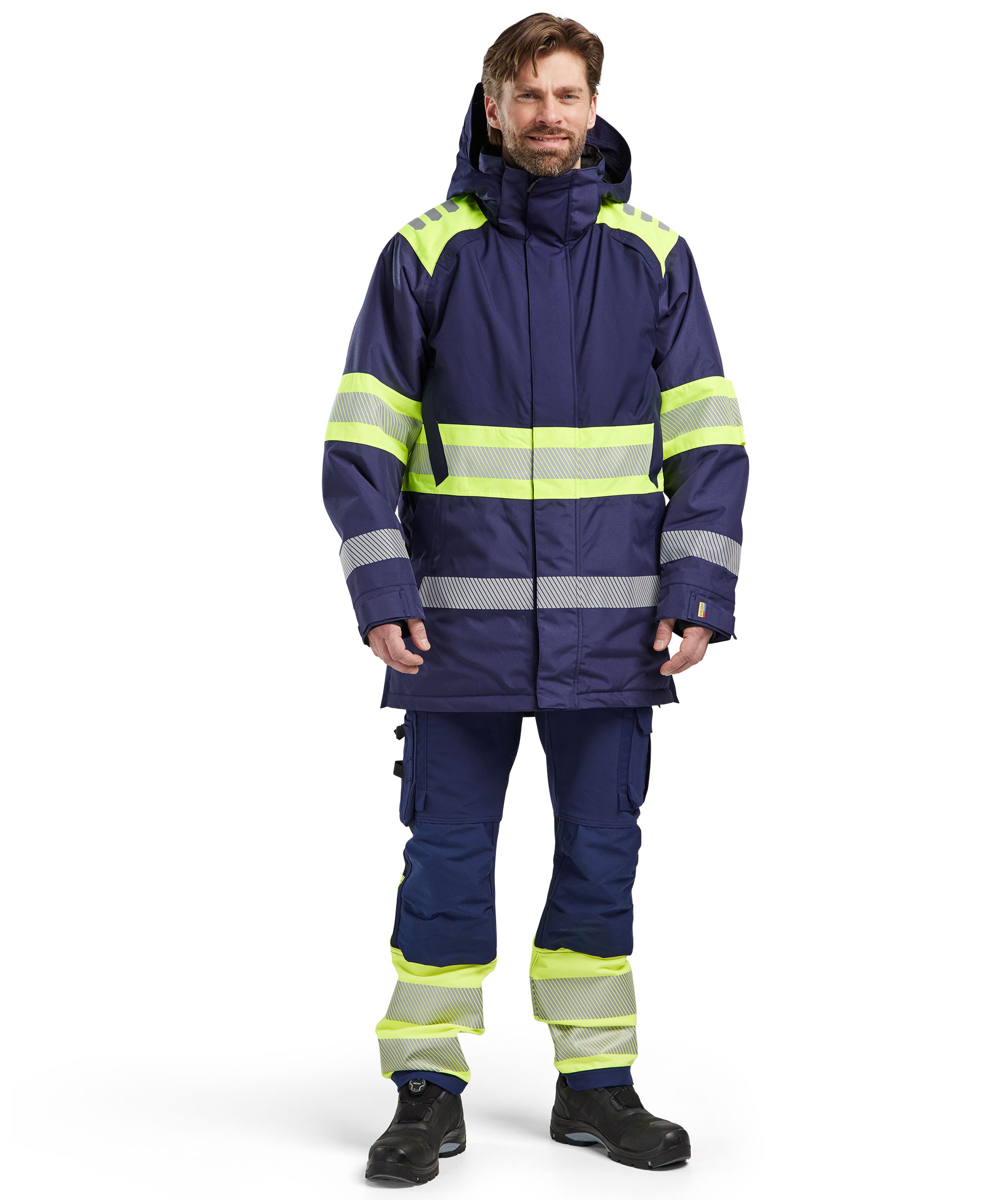 Bl&aring;kl&auml;der winter parka, Marine/Hi-Vis yellow, large image number 1