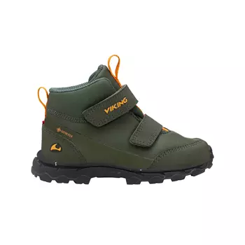 Viking Ask Mid F GTX boots for kids, Huntinggreen/Orange