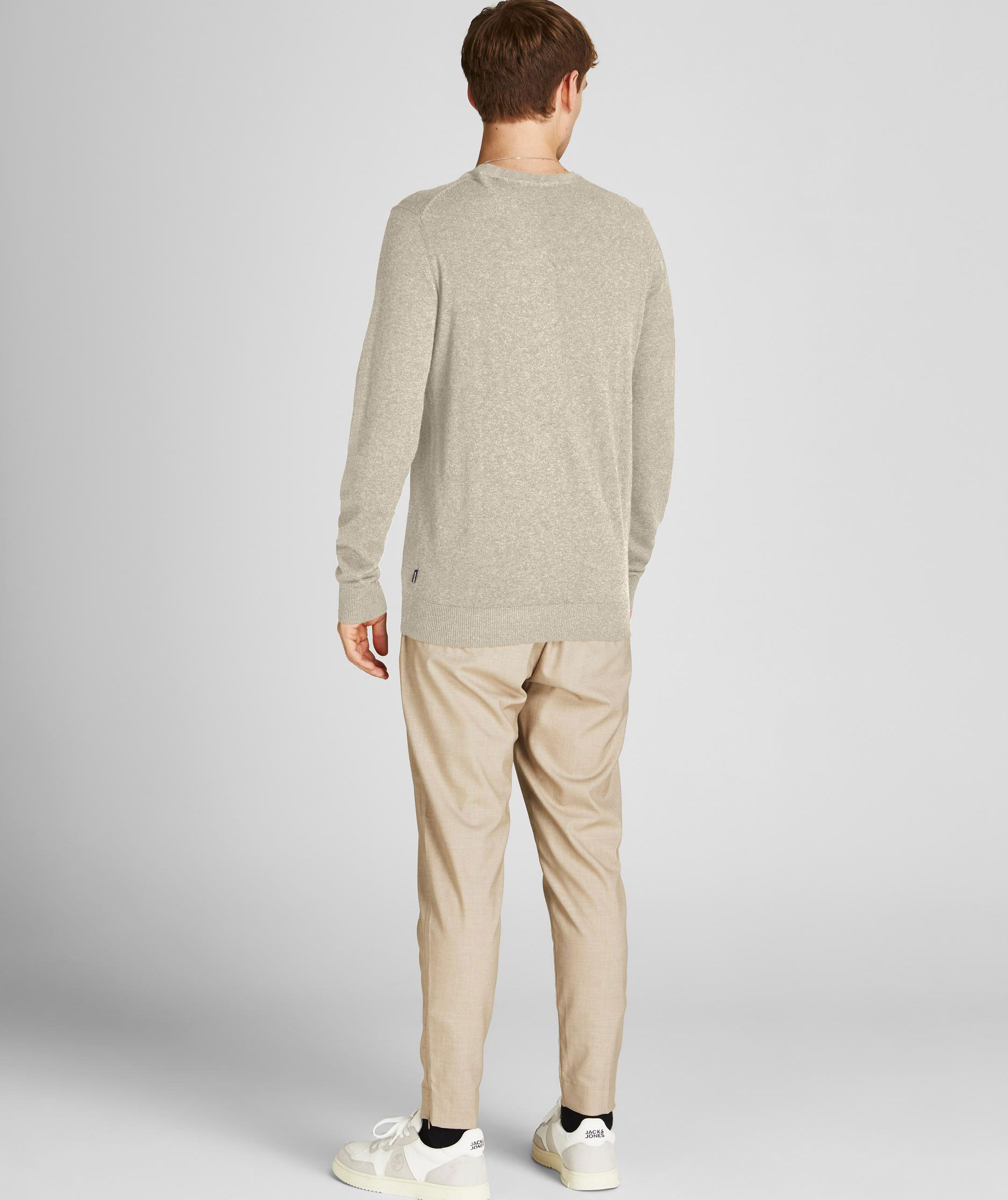 Jack & Jones JJEEMIL knitted pullover, Oatmeal Melange, large image number 2