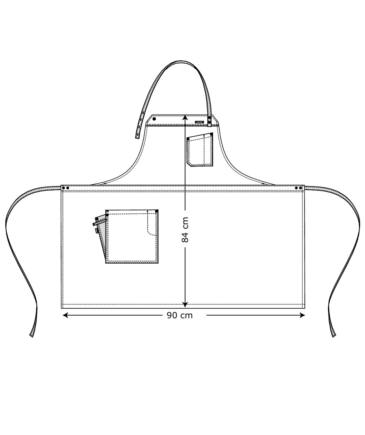 Kentaur Raw bib apron with pockets, Black/Brown, Black/Brown, large image number 2