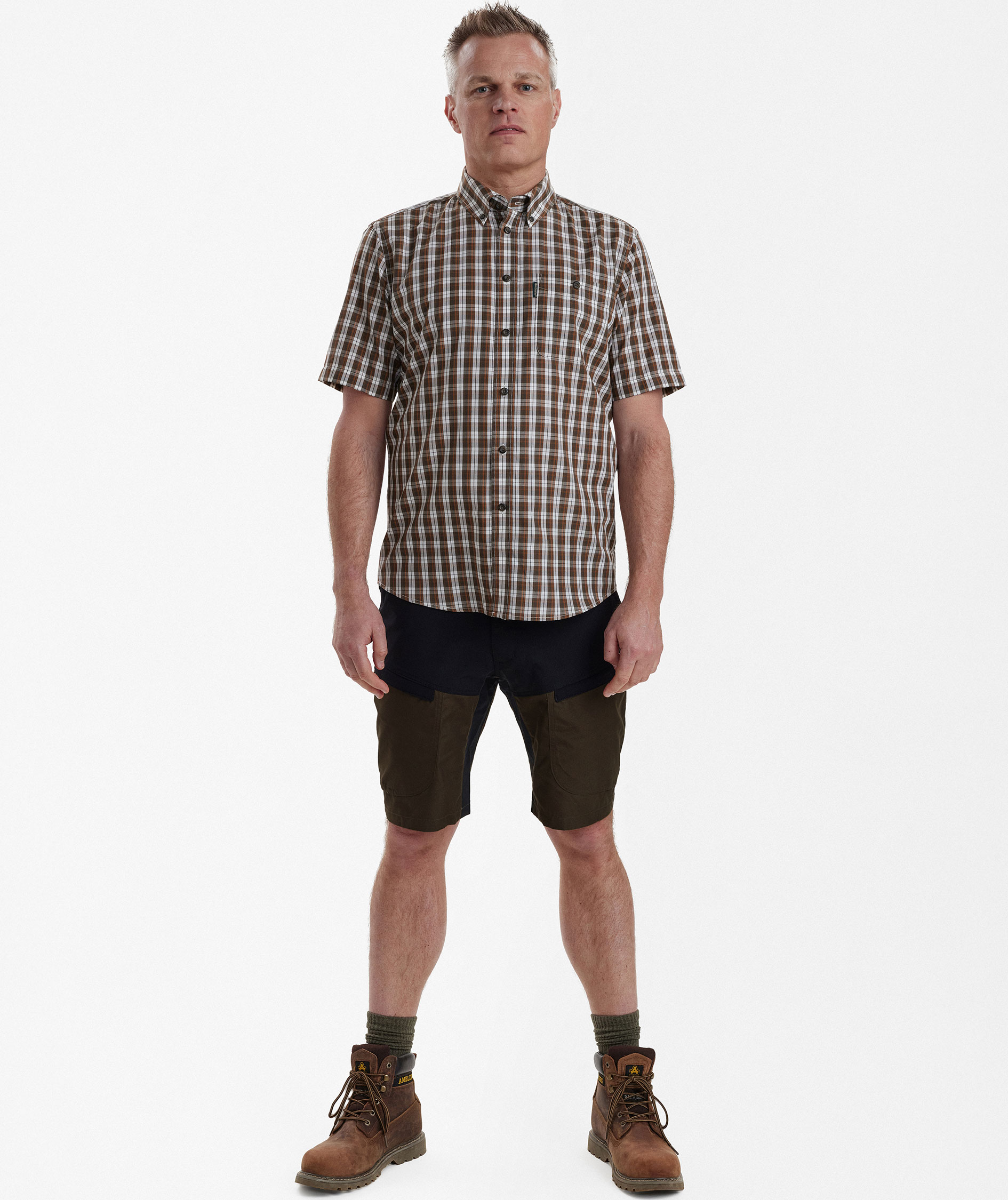 Deerhunter Jeff shortsleeved shirt, Brown Check