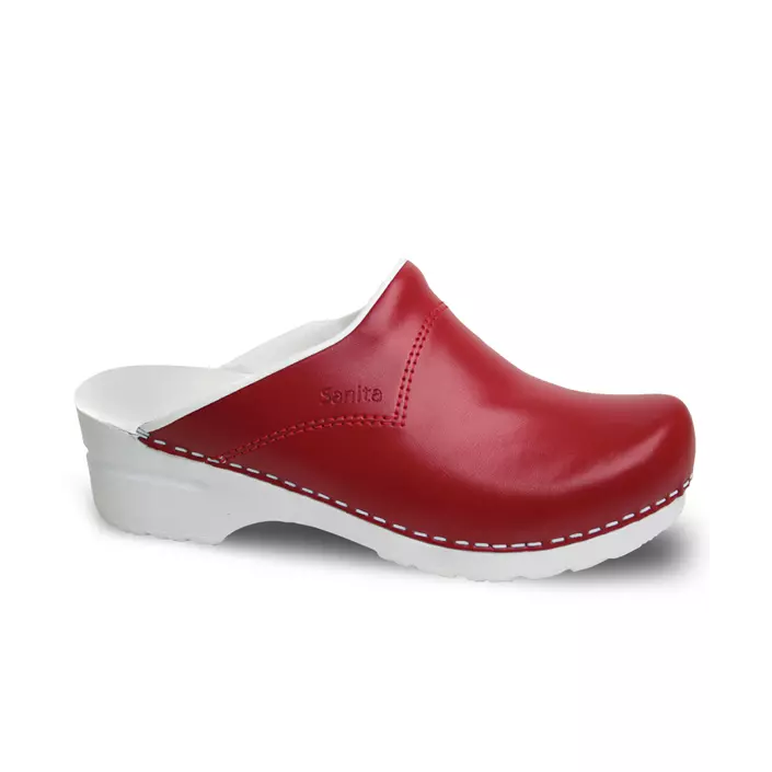 Sanita Pastel women's clogs without heel cover, Red, large image number 0