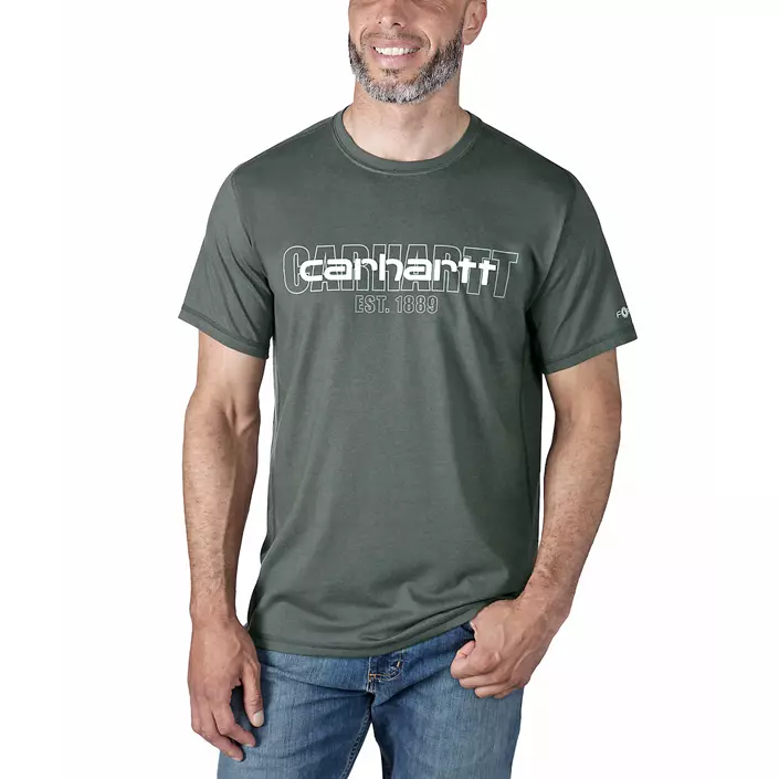 Carhartt Force Logo Graphic T-shirt, Carbon Heather, large image number 1