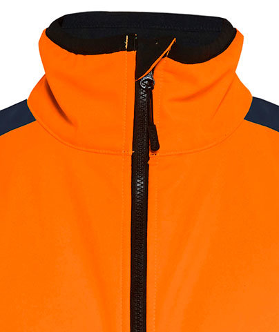 Bl&aring;kl&auml;der softshelljacka, Varsel Orange/Marinbl&aring;, large image number 2