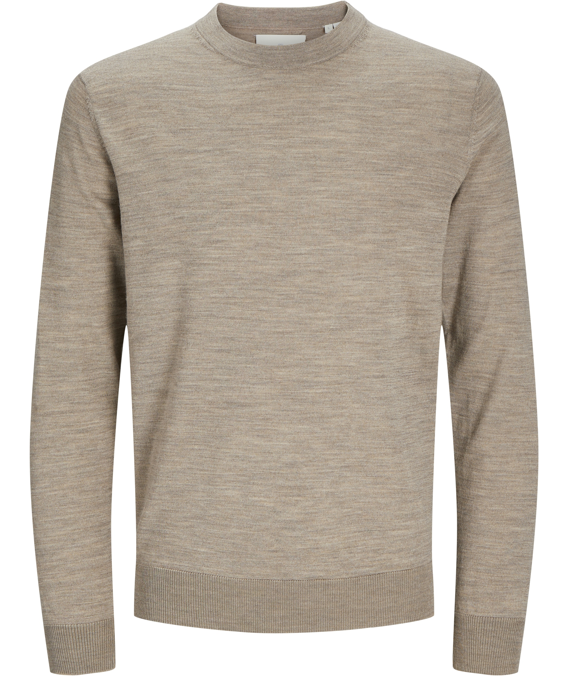Jack & Jones Premium JPRCCMERINO knitted pullover with merino wool, Greige Melange, Greige Melange, swatch