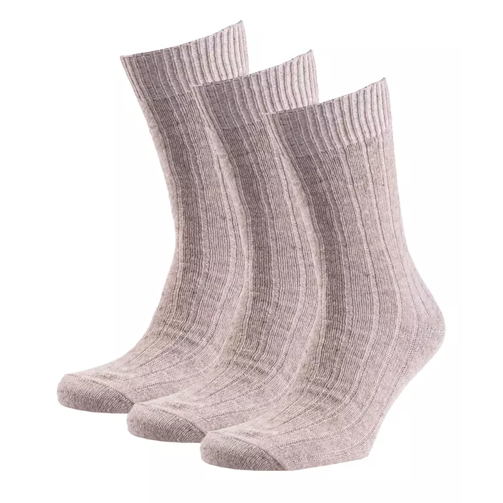 3-pack sokker med merinoull, Sand, large image number 0